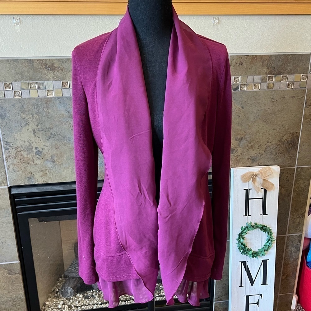 Burgundy cardigan from Studio Y, size medium.